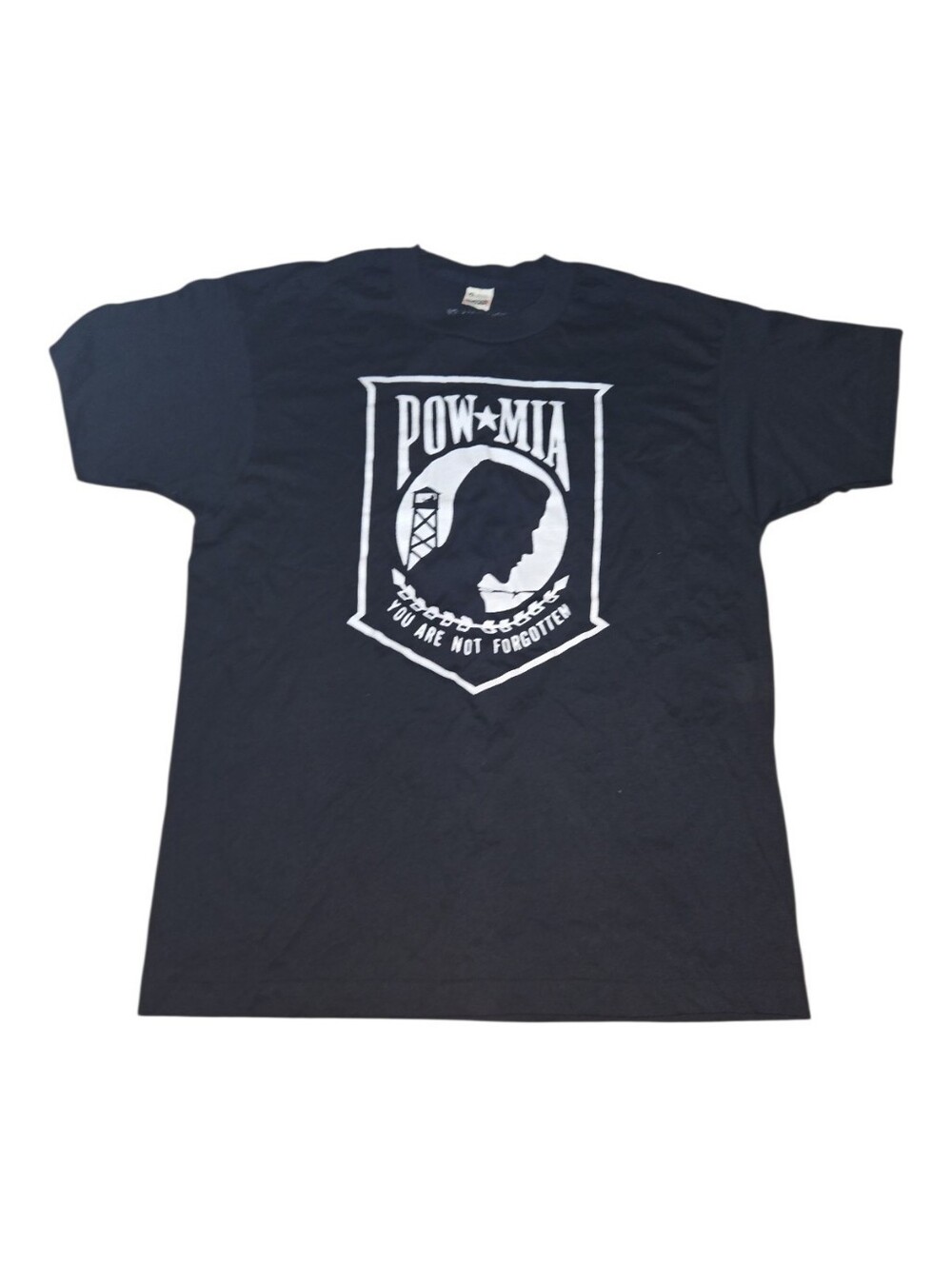 Vintage POW·MIA Black Graphic Single Stich T-Shirt Size XL